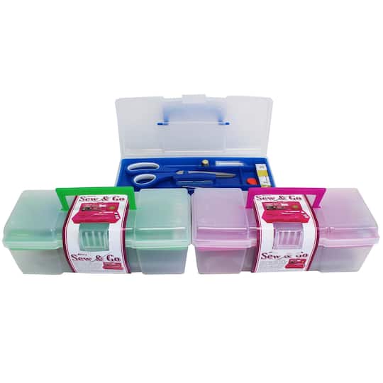 Assorted Sew & Go Premium Sewing Kit in Caddy with Removable Tray